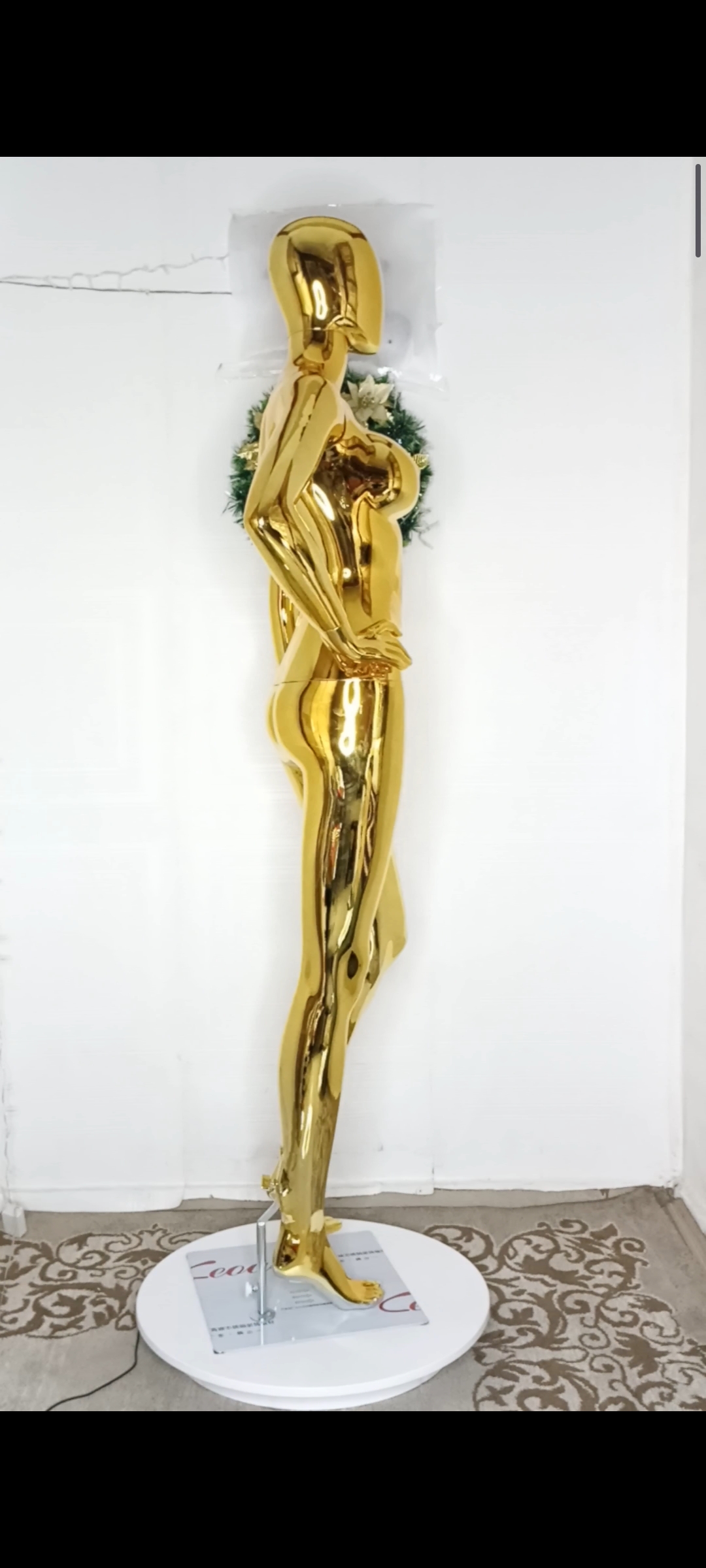 Gold Chrome Medium Bust Female Mannequin Size 8