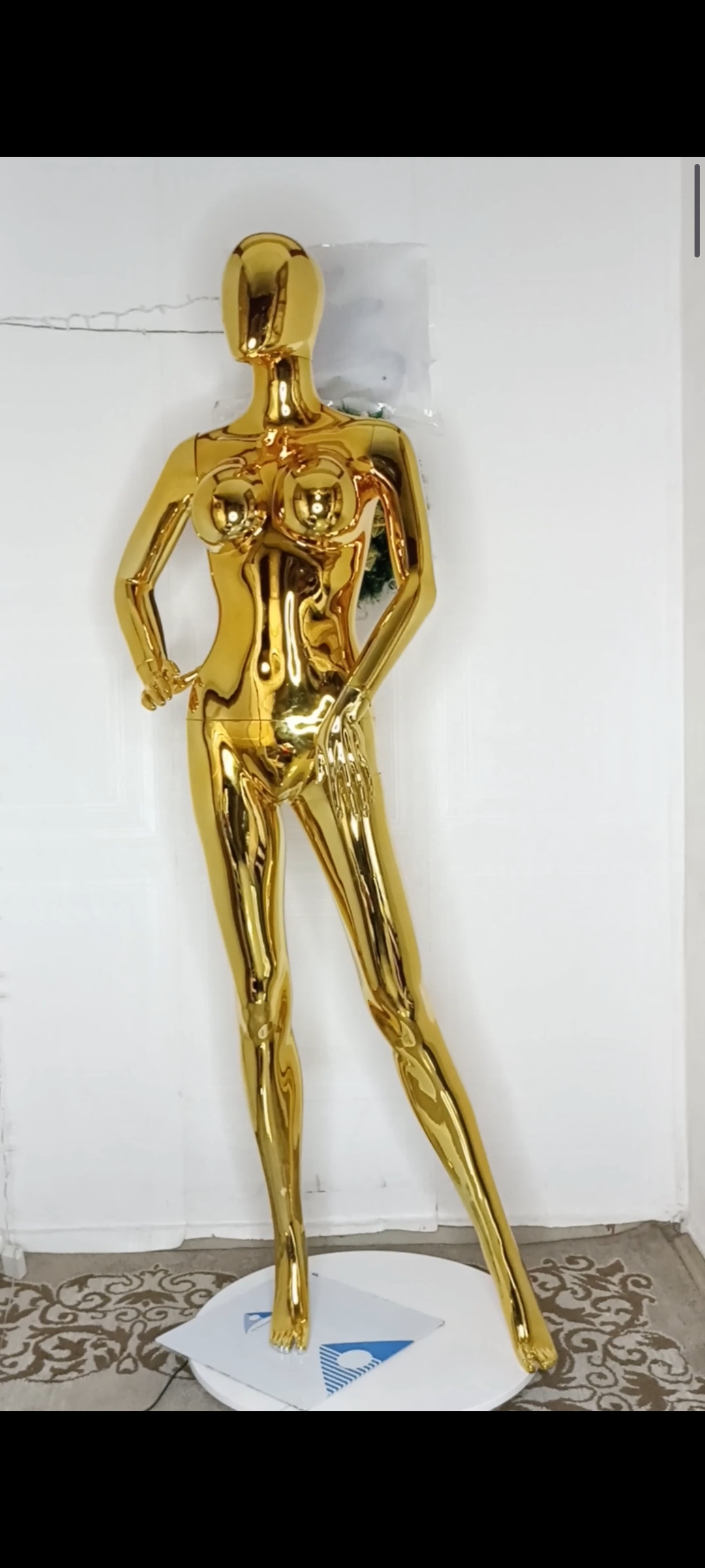Gold Chrome Medium Bust Female Mannequin Size 8