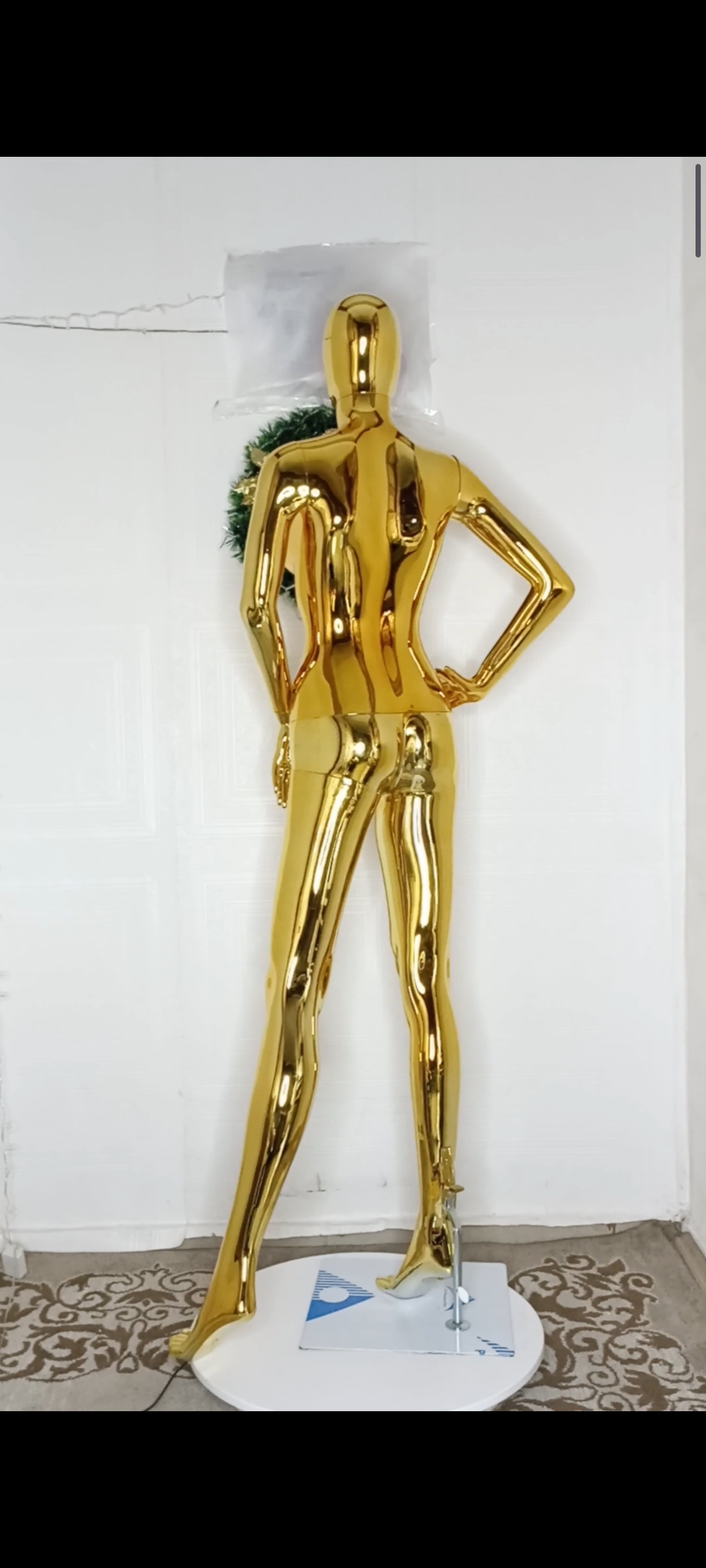 Gold Chrome Medium Bust Female Mannequin Size 8