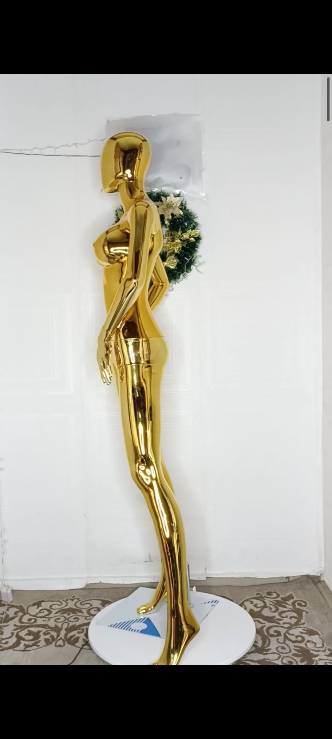 Gold Chrome Medium Bust Female Mannequin Size 8