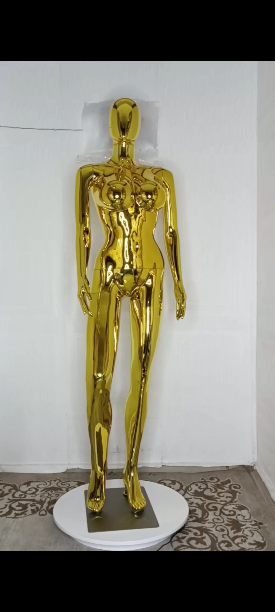 Big Breasts Size 12 Chrome Full Body Female Mannequin