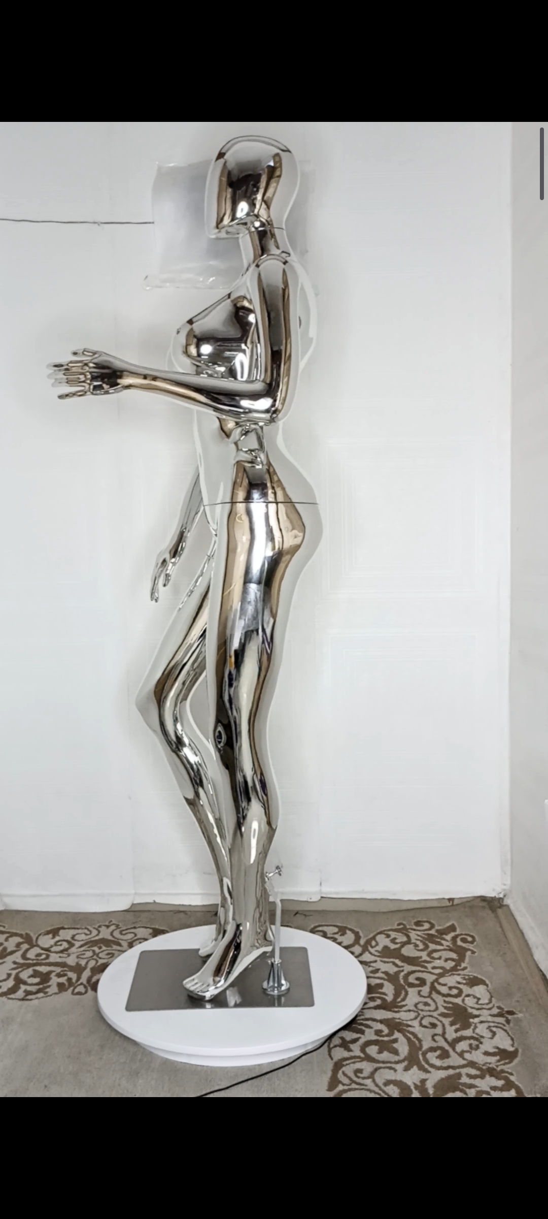 Big Breasts Size 12 Chrome Full Body Female Mannequin
