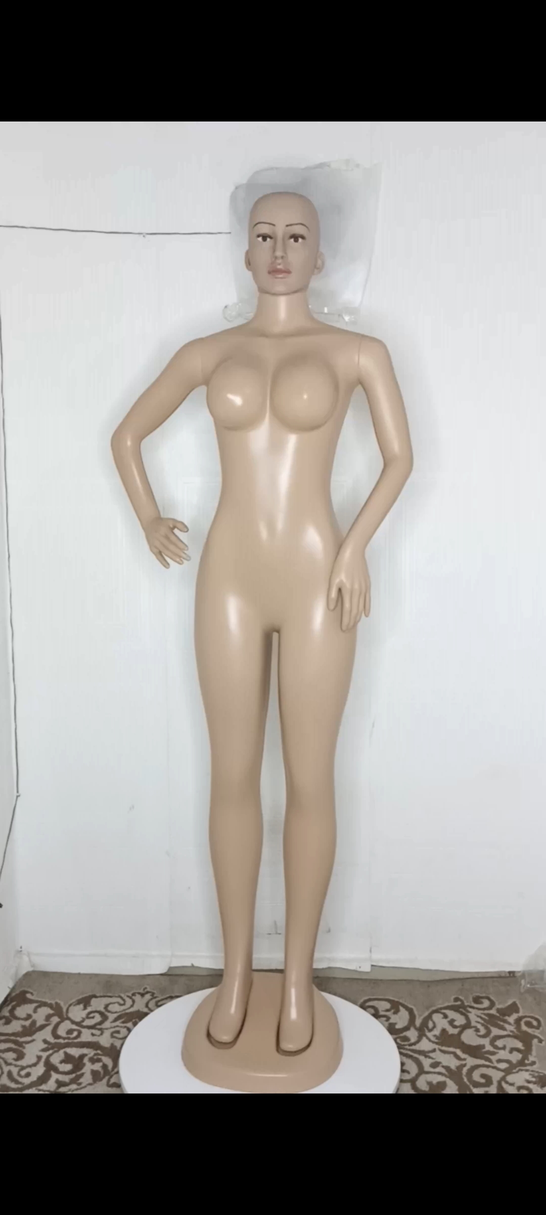 Adanne Size 10 Bald Head FRP Unbreakable Plastic Non- Detachable Foreign Female Mannequin
