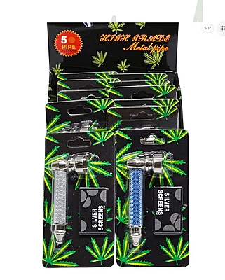 Pipa Metalica holografica 9 cm con rejillas Pipa Metalica holografica 9 cm con rejillas