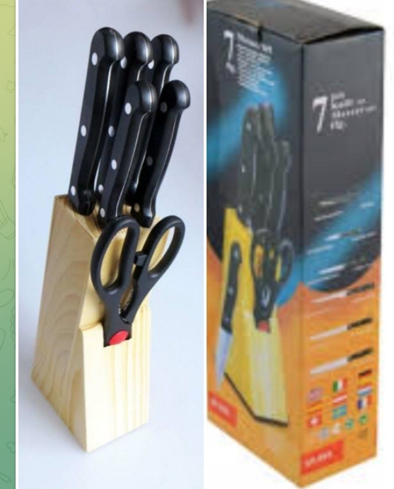 7 PIECES KITCHEN KNIVES SET WITH STAND