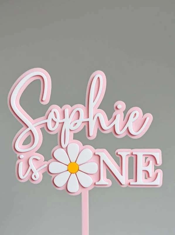 Glitter Age Cake Topper with Name