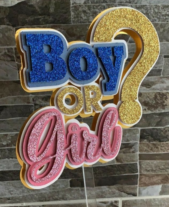 Gender Reveal Cake Topper Set – Boy or Girl
