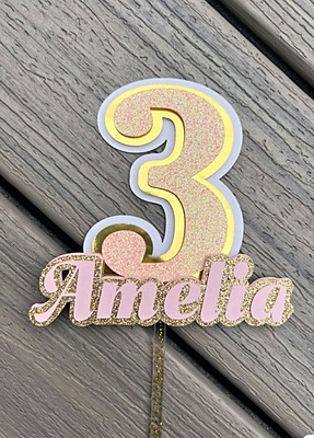 Custom Name Birthday Cake Topper