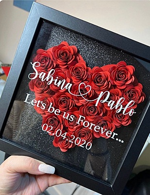 Heart Bloom Memory Shadow Box