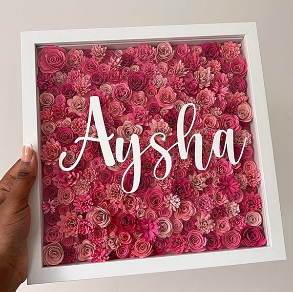 Floral Name Display Shadow Box