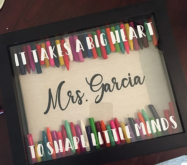 Crayon Frame Teacher Shadow Box