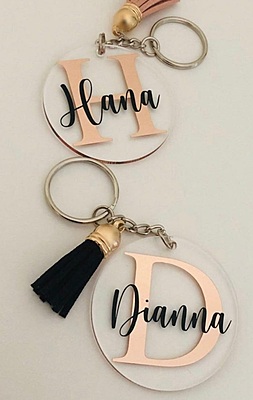 Personalized Acrylic Initial Keychain
