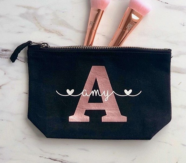 Personalized Initial Zipper Pouch