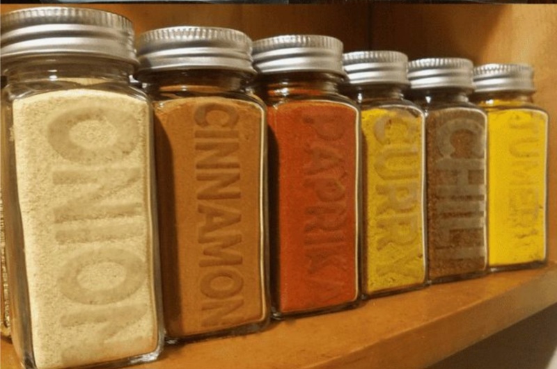 Engraved Spice Storage Jars