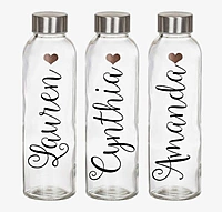 Engraved Glass Water Bottle