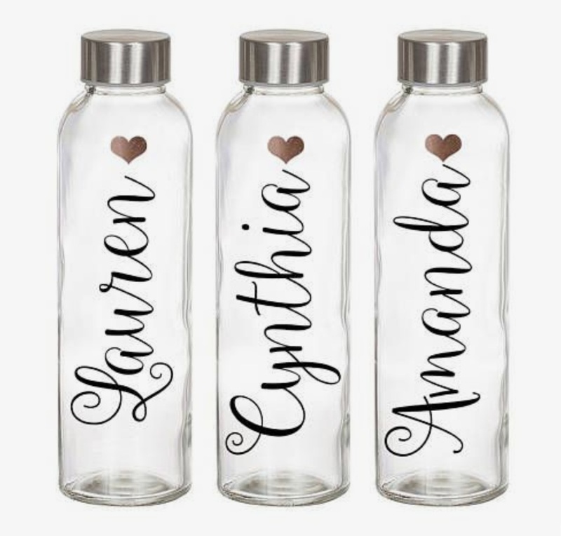 Engraved Glass Water Bottle