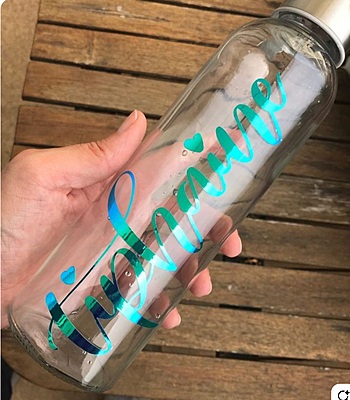 Engraved Glass Water Bottle