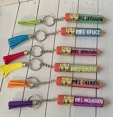 Pencil Style Acrylic Keychains