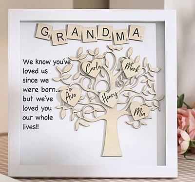 Family Names Scrabble Shadowbox