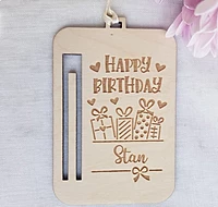 Wooden Birthday Cash Holder