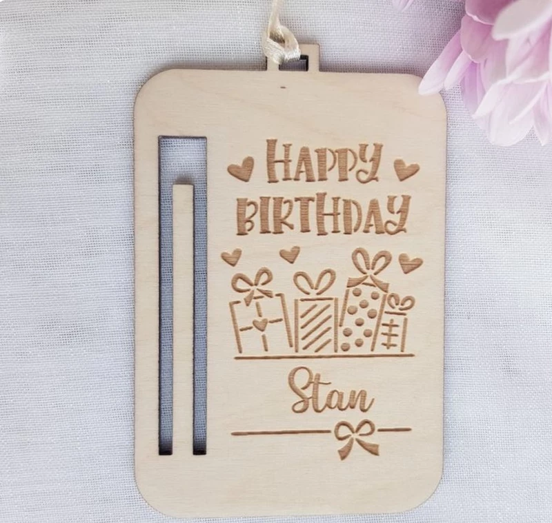 Wooden Birthday Cash Holder