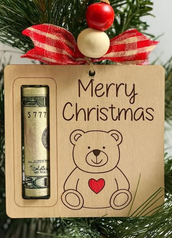 Festive Wooden Cash Holder Ornament