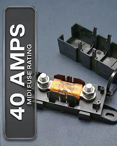 Tan 4x4 40A Heavy-Duty Inline Fuse Holder | Splash-Proof Protection