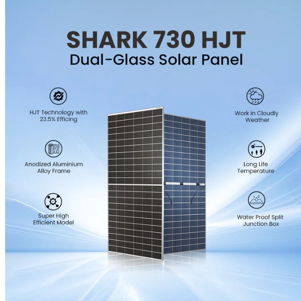 SHARK 730~750 Wp HJT Dual-Glass Solar Panel (Pack of 04)