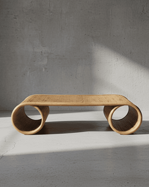 Ribbed Scroll Center Table