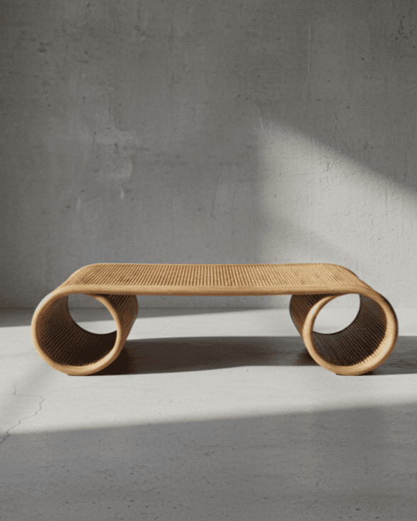 Ribbed Scroll Center Table