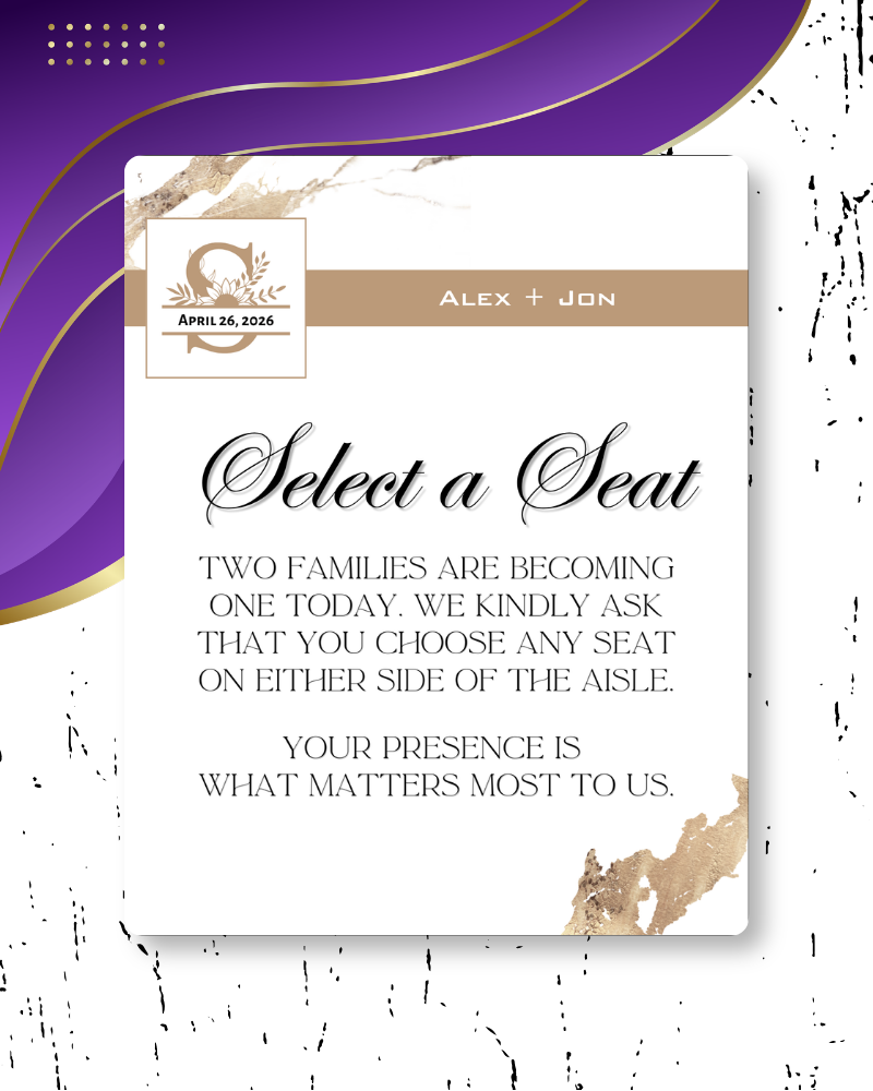 Knot Series Reception Easel Signs