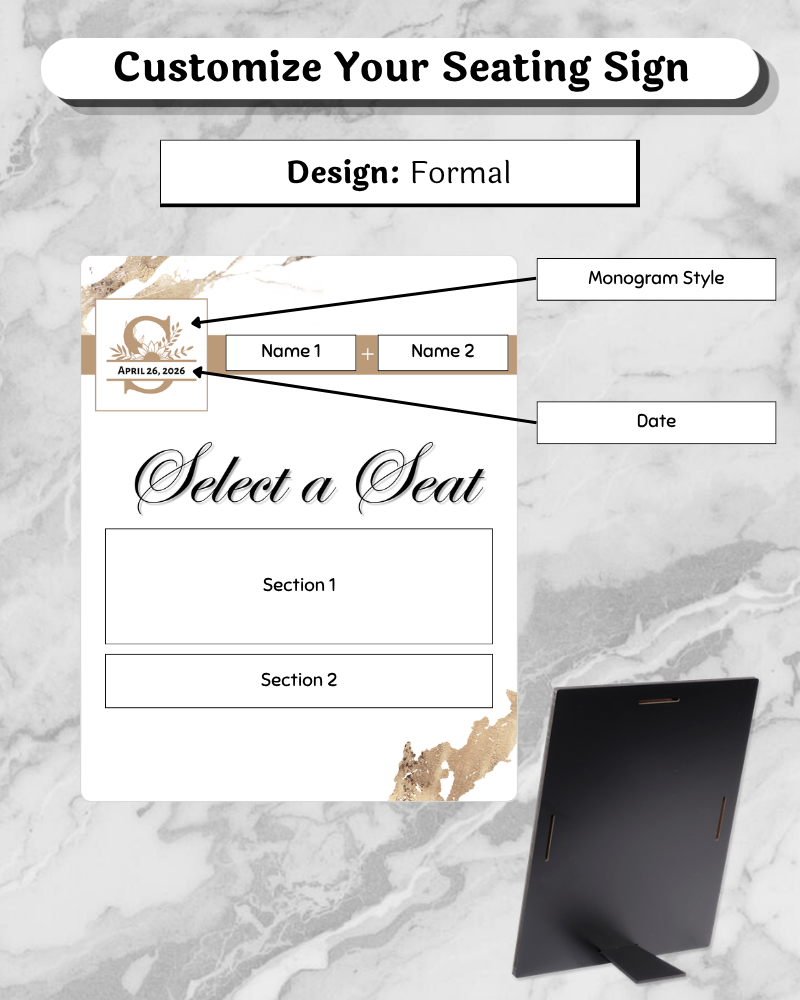 Knot Series Reception Easel Signs
