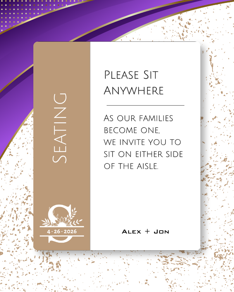 Knot Series Reception Easel Signs