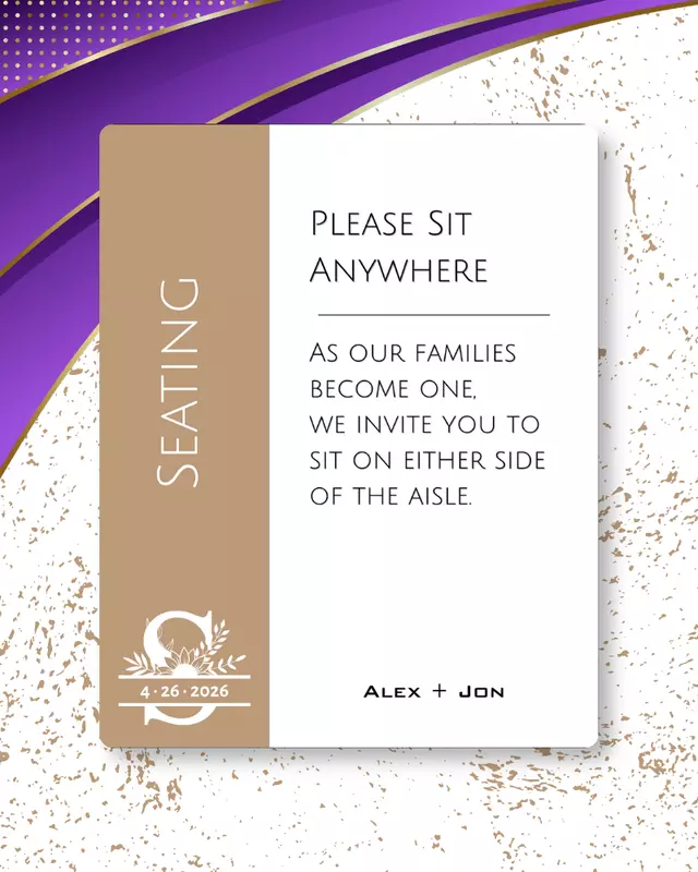Knot Series Reception Easel Signs