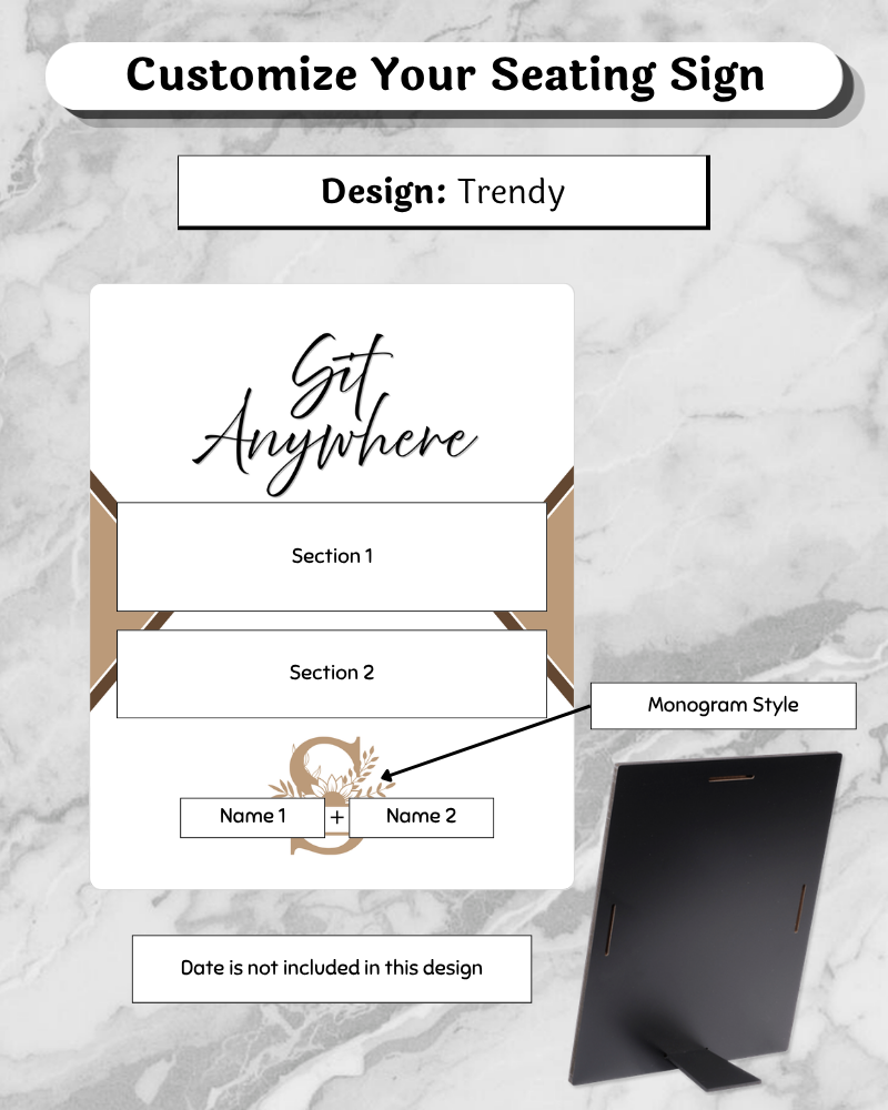Knot Series Reception Easel Signs