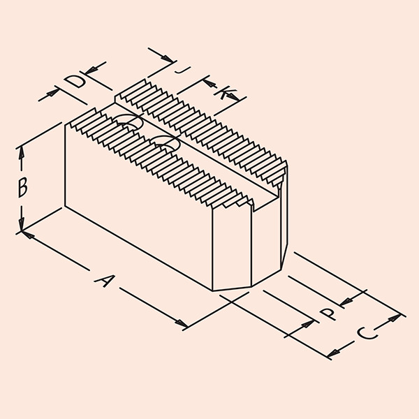 160mm Soft Jaw Ptd Metric 12mm slot B=30