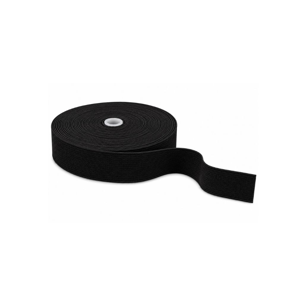 Sesgo Elastico De 15 Mm Negro Rollo X 150 Yardas