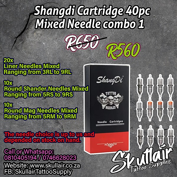 Shangdi Cartridge 40pc Mixed Needle combo 1 Shangdi Cartridge 40pc Mixed Needle combo 1