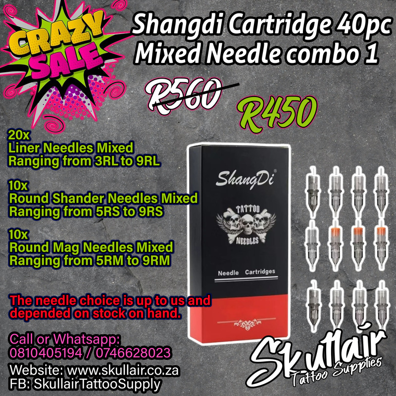 Shangdi Cartridge 40pc Mixed Needle combo 1 Shangdi Cartridge 40pc Mixed Needle combo 1