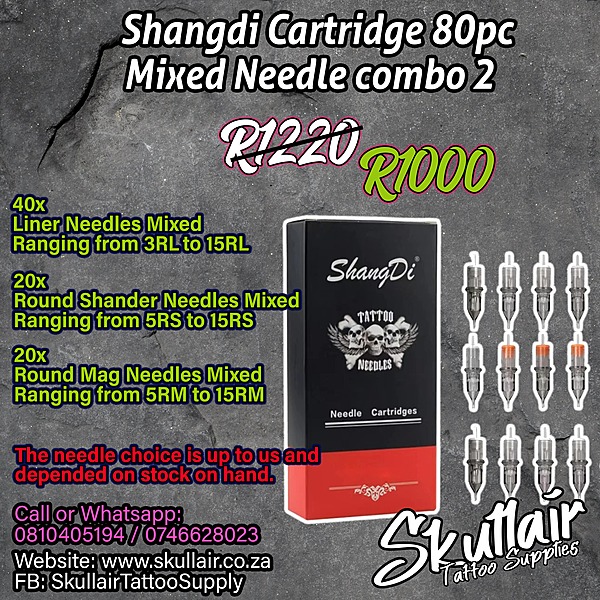 Shangdi Cartridge 80pc Mixed Needle combo 2