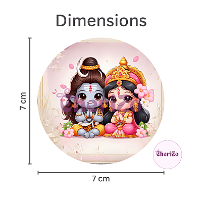 Shiv-Parvati Goddess Idols Stickers | Decorative Spiritual Stickers for DIY Arts & Crafts, Resin Stands, Dashboards, Pooja Rooms, Wall Hangings & Festive Decors