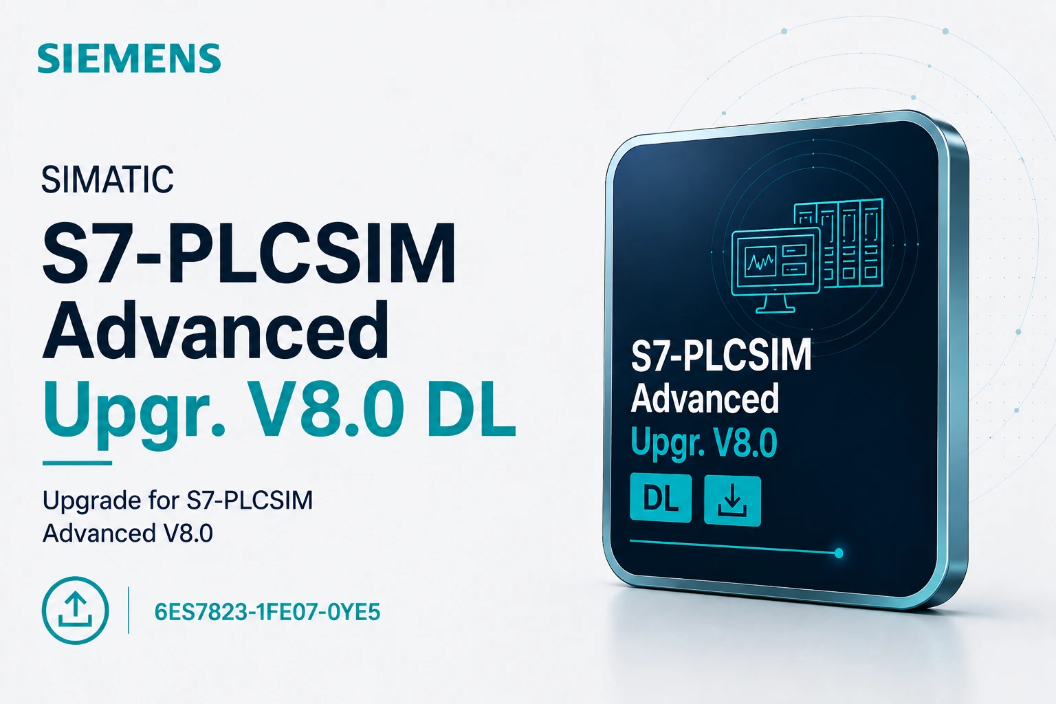 Siemens, SIMATIC S7-PLCSIM Advanced Upgr. V8.0 DL, 6ES7823-1FE07-0YE5