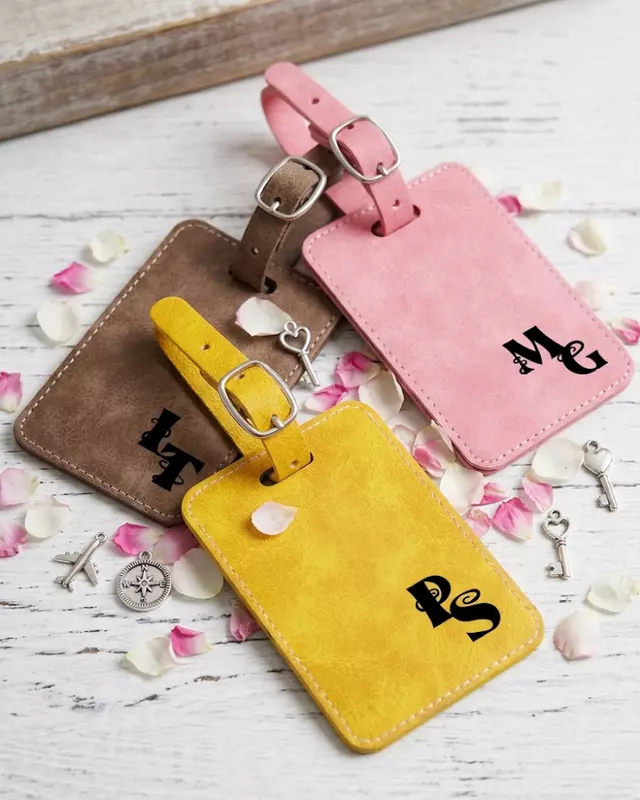 Signature Collection personalized luggage tag featuring custom faux leather travel accessory.