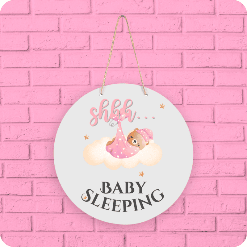 Sleeping Baby Door Sign