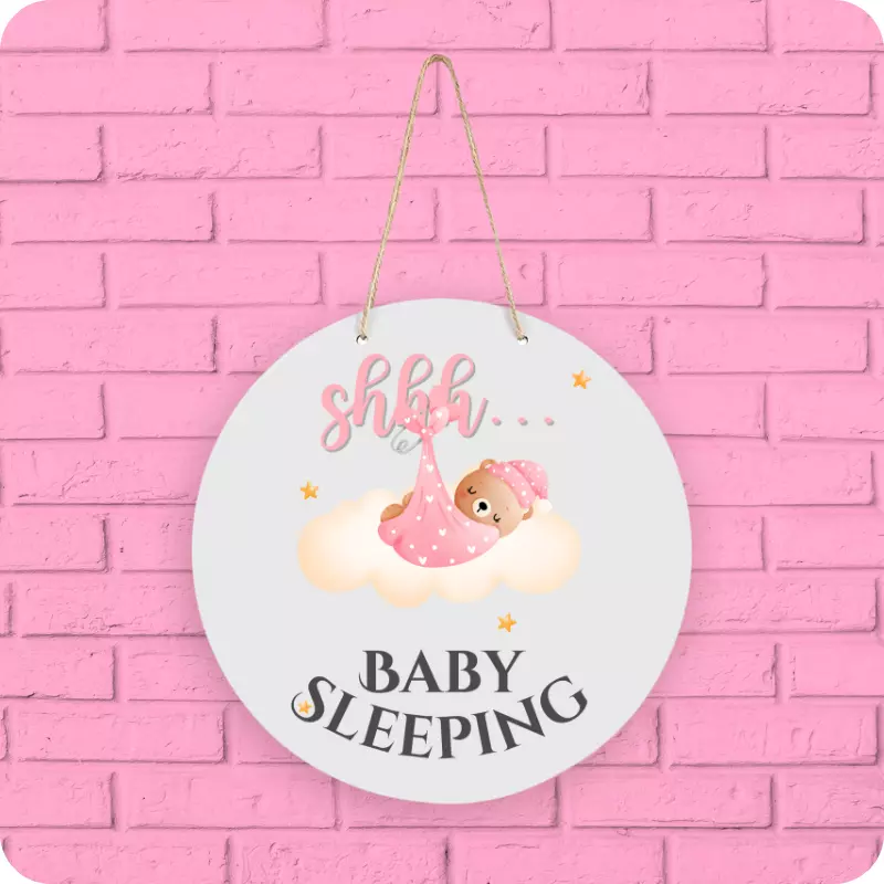 Sleeping Baby Door Sign