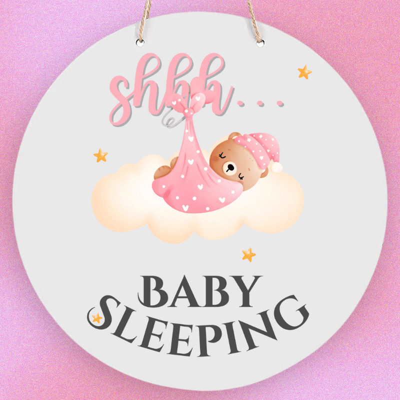 Sleeping Baby Door Sign