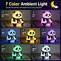 Silicone Panda Night Light for Kids | Rechargeable LED Bedside Lamp with Tap Control