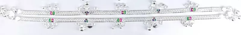 Silver Anklets with Bells India