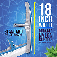 Deluxe Pool Brush With Aluminum Back 18 inch | T854 | PRO POOL PRO