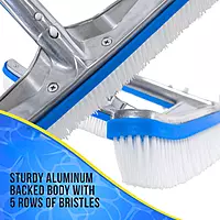 Deluxe Pool Brush With Aluminum Back 18 inch | T854 | PRO POOL PRO